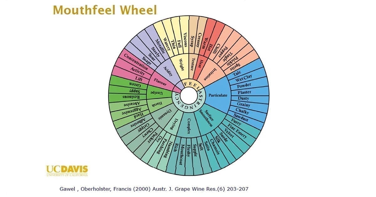 Wine mouthfeel wheel